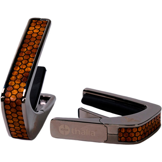 Thalia Capos ギターカポタスト Black Chrome AAAAAA Curly Hawaiian Koa Save the Bees Honeycomb TH-CB202-03