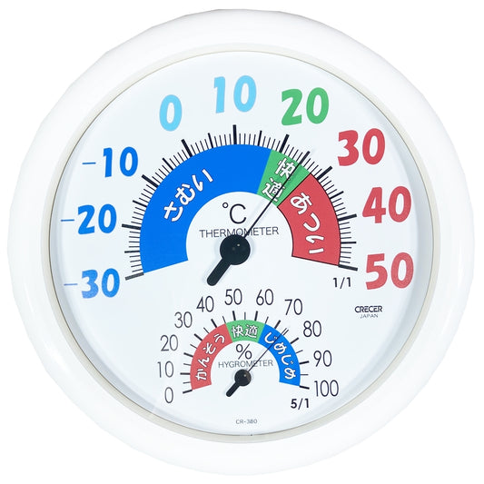 CRECER 快適目安付きアナログ温湿度計 CR-380W