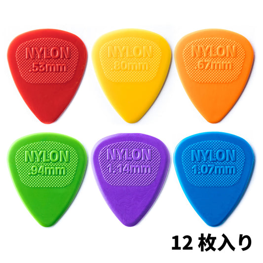 Jim Dunlop NYLON ミディ ナイロンギターピック 12枚入り