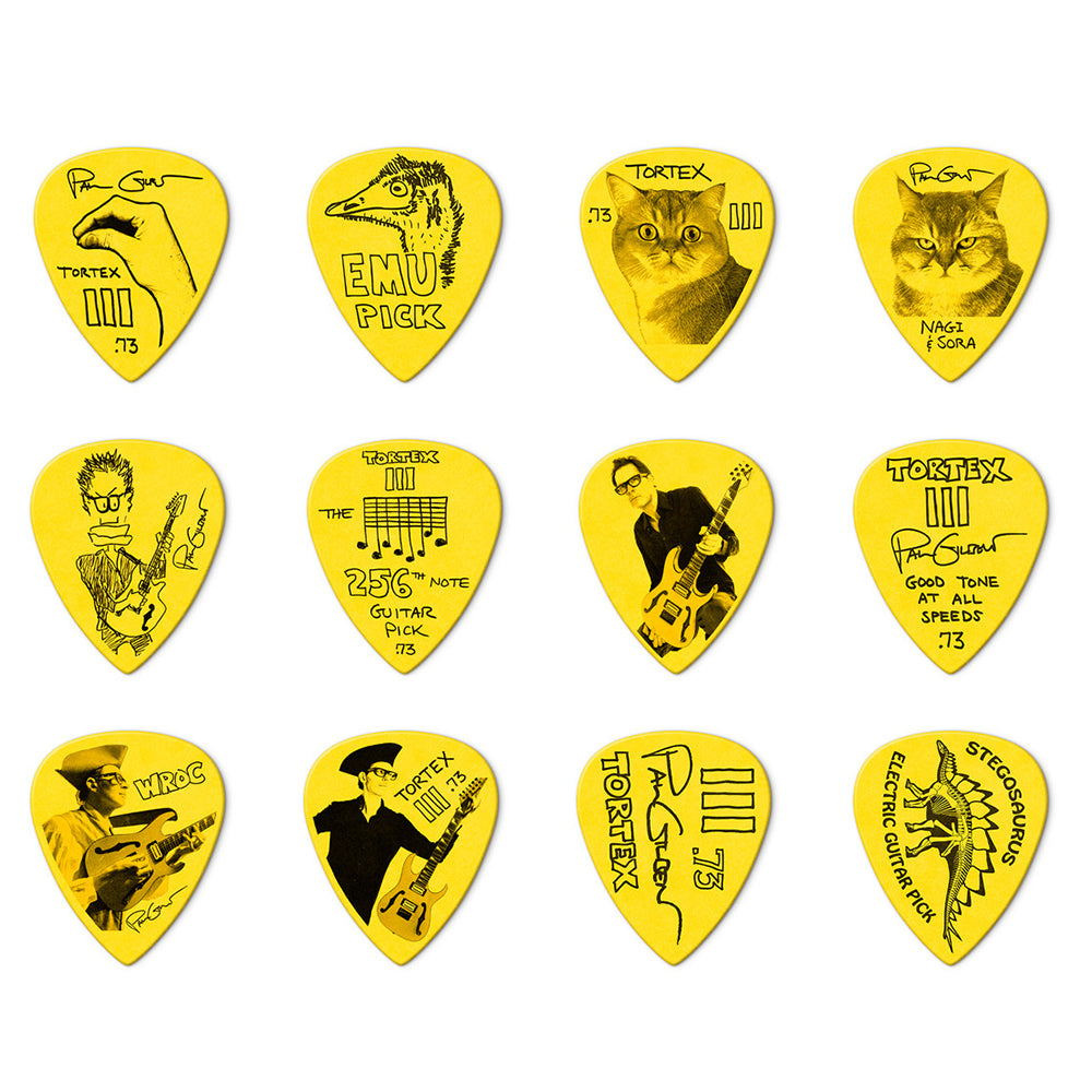 Jim Dunlop Paul Gilbert Tortex TIII ギターピック PG462R73 6種類のデザイン 各1枚