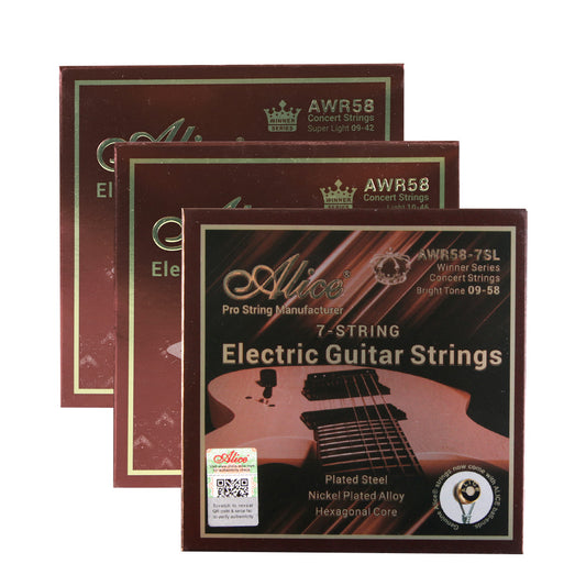 Alice アリス エレキギター弦 AWR58シリーズ ニッケルメッキ 6弦/7弦用 防錆 耐久性あり 初心者の練習用 プロフェッショナル演奏用