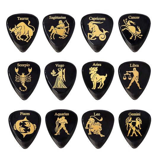 Timber tones ティンバー トーンズ ZODIAC TONESシリーズ ZDT-◯◯-1 黒水牛角のギターピック 1枚入り