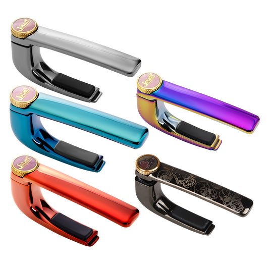 Jstaff J2 真鍮製ギターカポタスト ワンタッチ式 初心者練習用 軽量メタルカポタスト 圧力調整可能