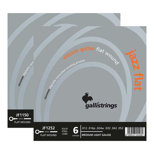 イタリアのGallistrings ガリストリングス JFシリーズのフラットワウンドジャズエレキギター弦(6本セット)