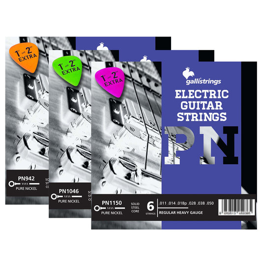 Gallistrings PNシリーズ ニッケル巻きエレキギター弦 PN942 PN1046 PN1150