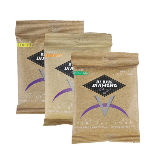 Black Diamond Strings ブラックダイヤモンド・ストリングス N600◯◯B アコースティックギター弦 ブラックコーティングシリーズ