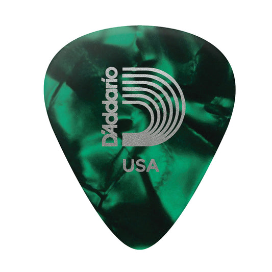 D'addario ダダリオ グリーンセルロイド ギターピック 4種類の厚さ 1CGP2/4/6/7 1枚入り