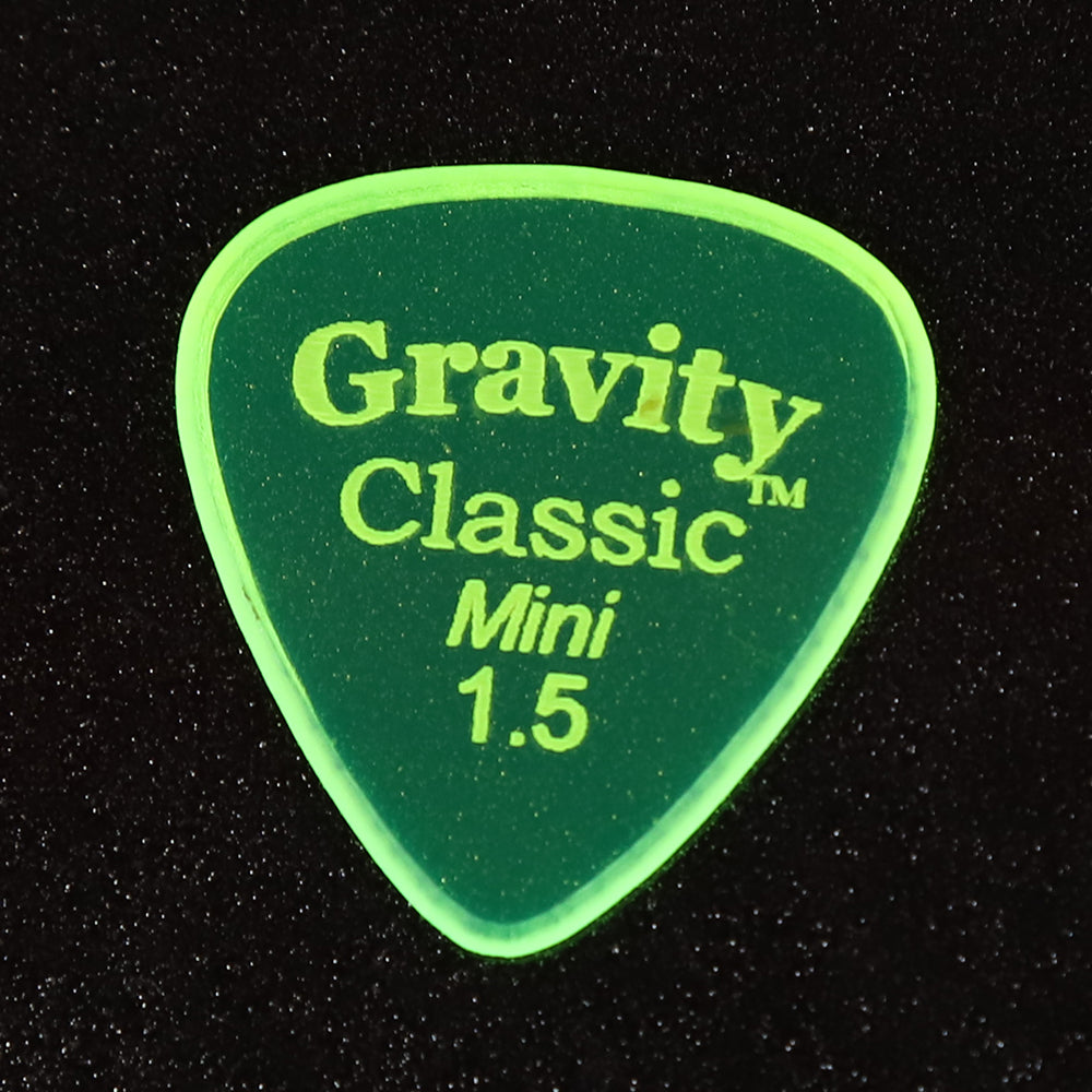Gravity グラビティClassic Mini ギターピック JAZZ GCLM15M fluorescent green 1枚入り