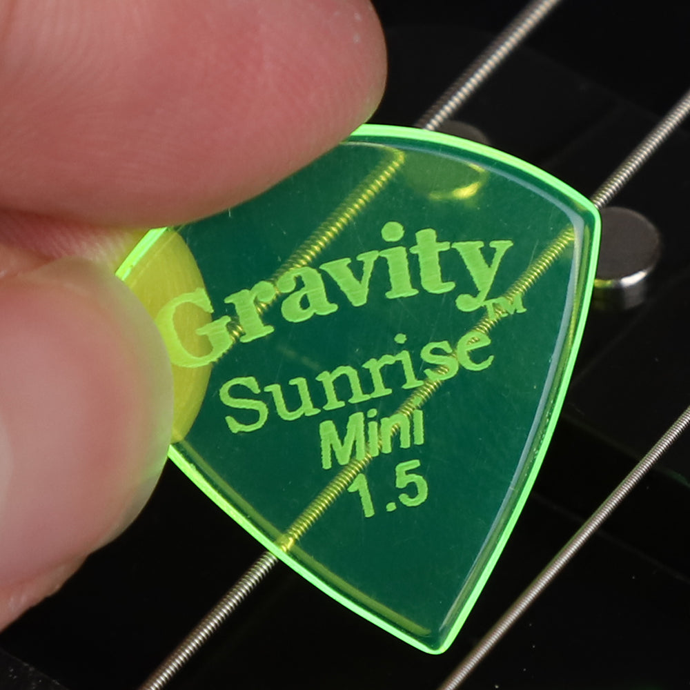 Gravity Sunrise Mini ギターピック ジャズタイプ GSUM15P  fluorescent green 1枚入り