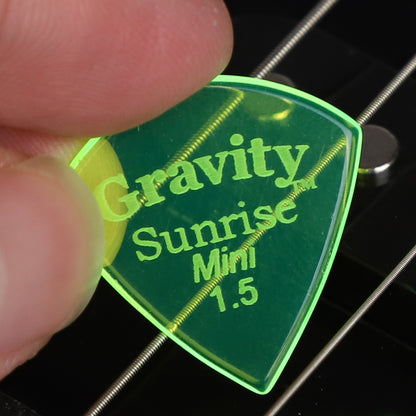 Gravity Sunrise Mini ギターピック ジャズタイプ GSUM15P  fluorescent green 1枚入り