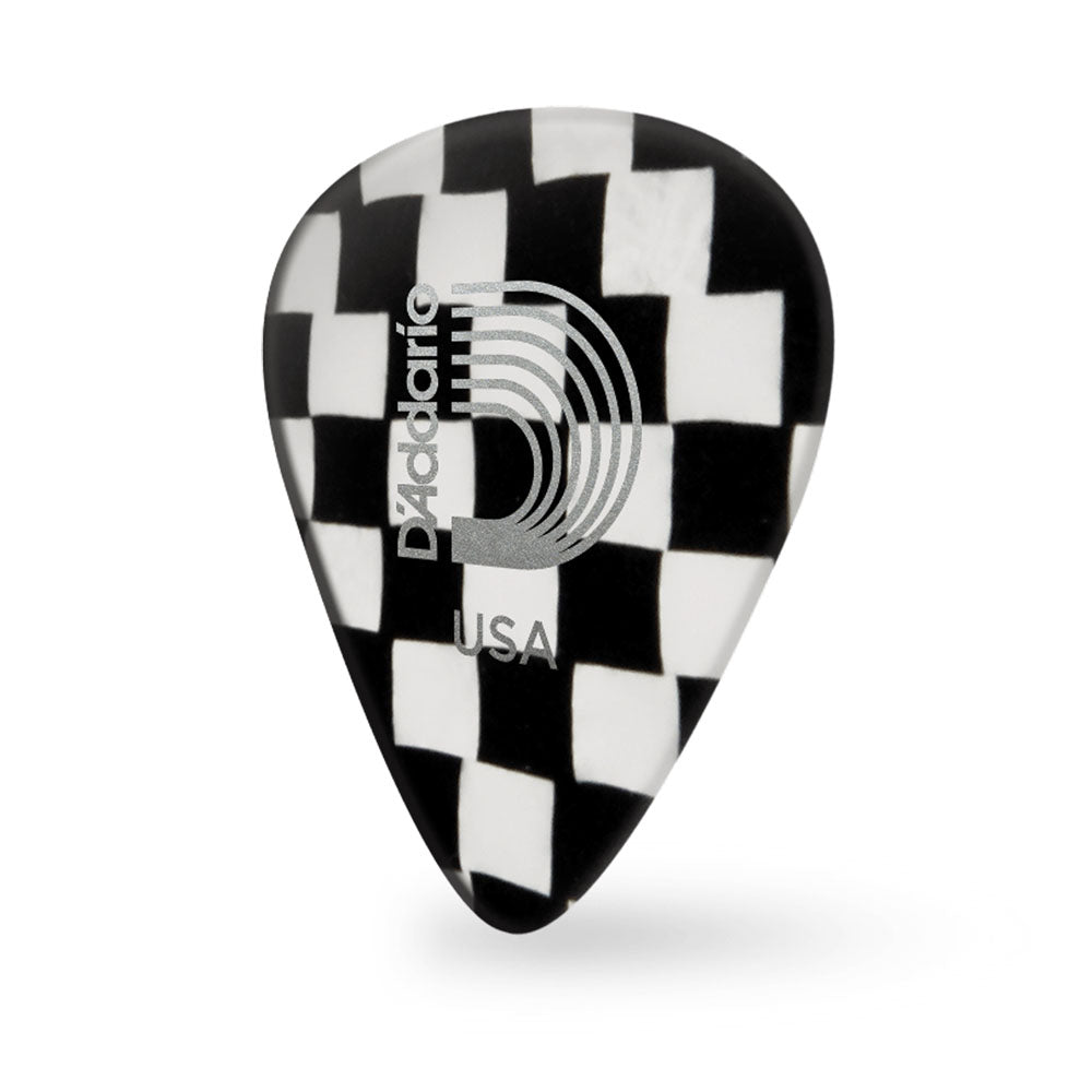 D'addario ダダリオ チェック柄セルロイドギターピック 4種類の厚さ 1CCB2/4/6/7