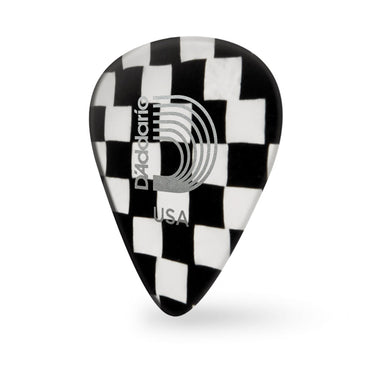 D'addario ダダリオ チェック柄セルロイドギターピック 4種類の厚さ 1CCB2/4/6/7
