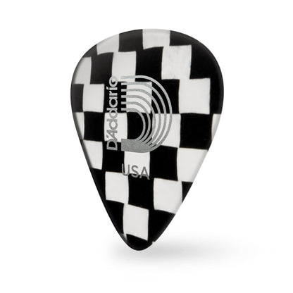 D'addario ダダリオ チェック柄セルロイドギターピック 4種類の厚さ 1CCB2/4/6/7