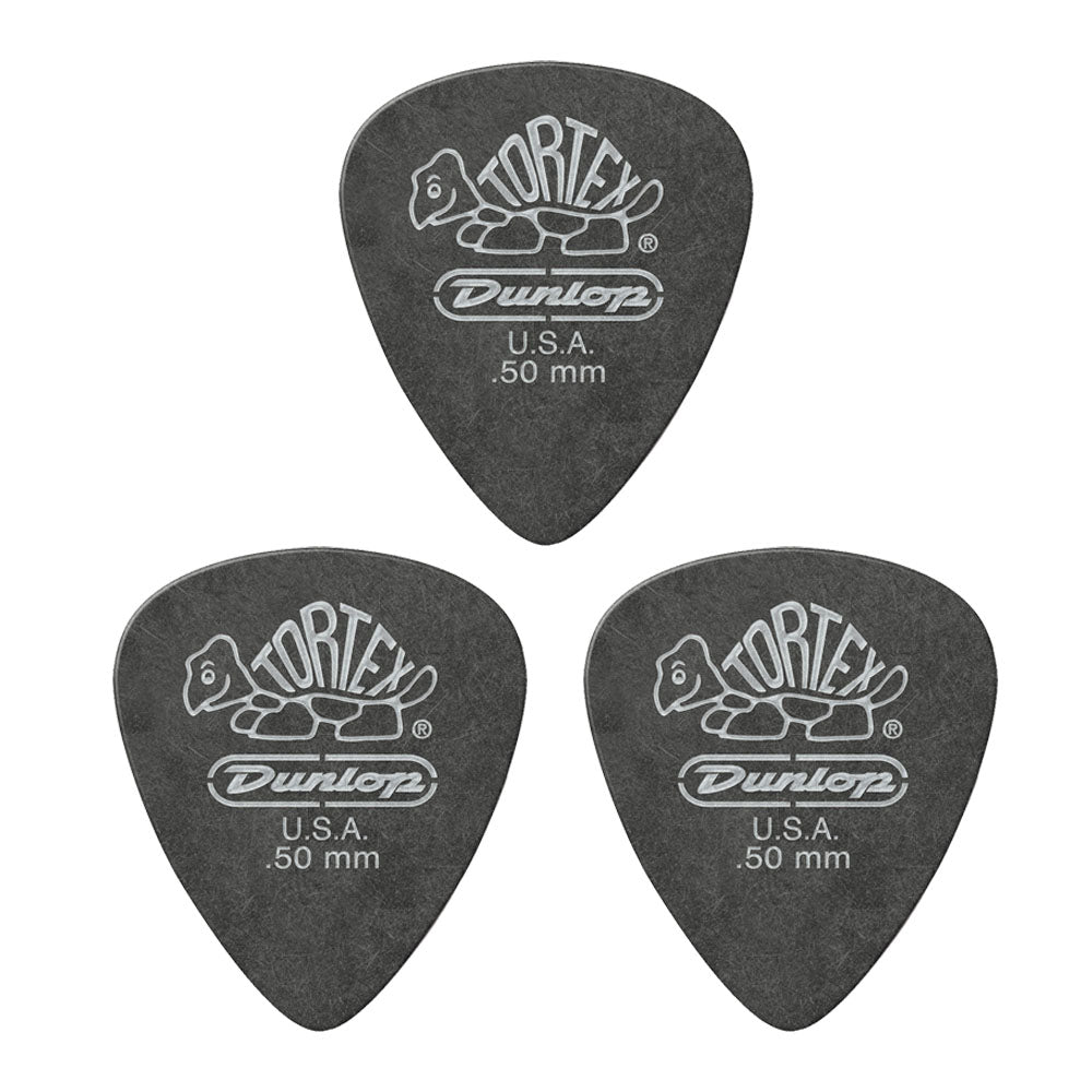JIM Dunlop Tortex べっ甲柄 ブラックシルバー スタンダード ギターピック 488R 3枚入り