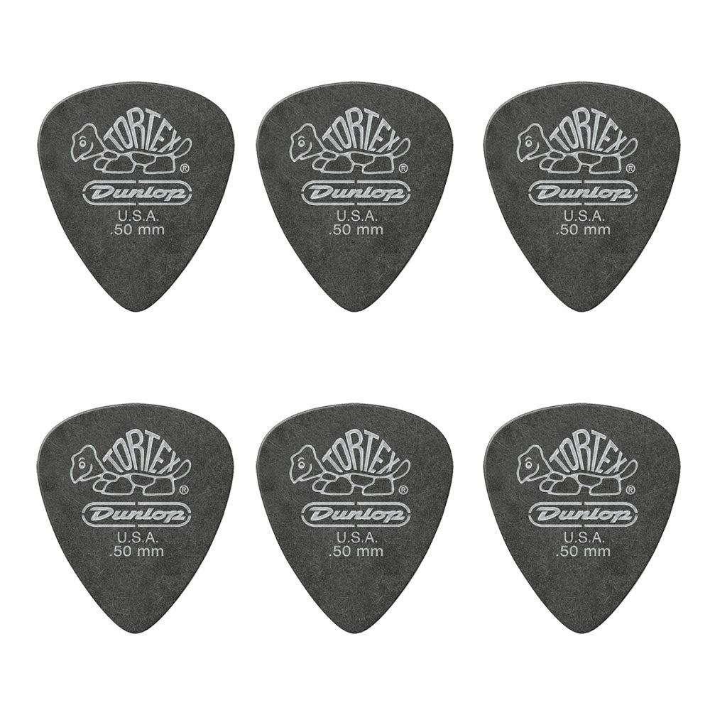 JIM Dunlop Tortex べっ甲柄 ブラックシルバー スタンダード ギターピック 488R 6枚入り