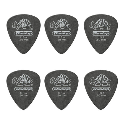 JIM Dunlop Tortex べっ甲柄 ブラックシルバー スタンダード ギターピック 488R 6枚入り