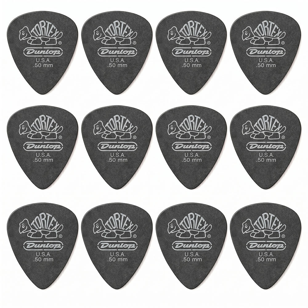 JIM Dunlop Tortex べっ甲柄 ブラックシルバー スタンダード ギターピック 488R 12枚入り