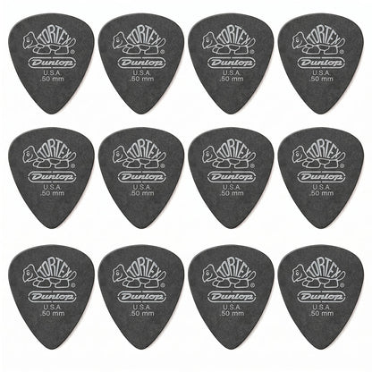 JIM Dunlop Tortex べっ甲柄 ブラックシルバー スタンダード ギターピック 488R 12枚入り