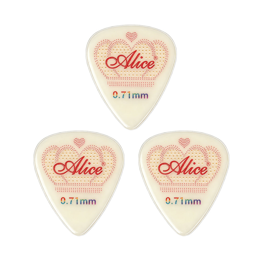 Alice アリス AWR-AFL 蓄光滑り止めセルロイド ギターピック 3枚入り