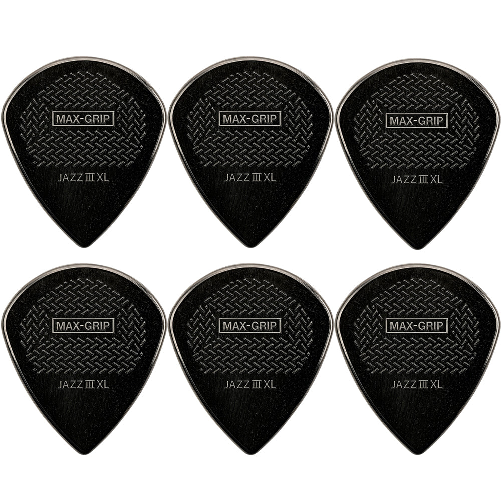 Jim Dunlop MAX-GRIP Jazz III XL ギターピック 6枚入り