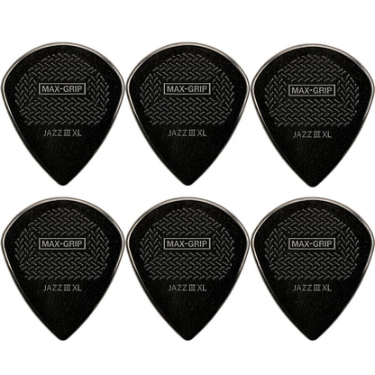 Jim Dunlop MAX-GRIP Jazz III XL ギターピック 6枚入り