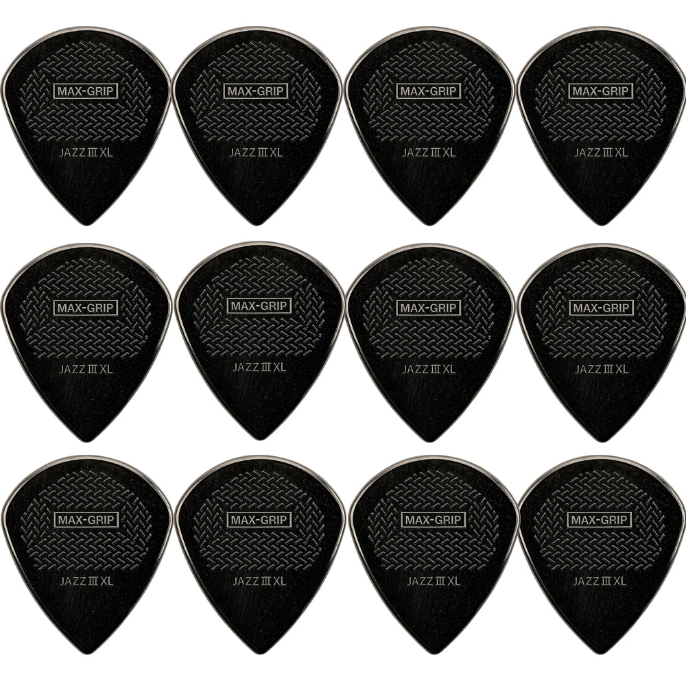 Jim Dunlop MAX-GRIP Jazz III XL ギターピック 12枚入り