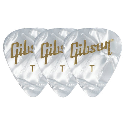 Gibson Pearloid White Celluloid ギターピック APRW12-74  3枚入り