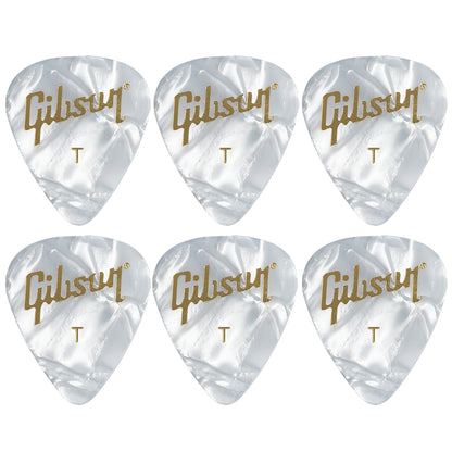 Gibson Pearloid White Celluloid ギターピック APRW12-74  6枚入り