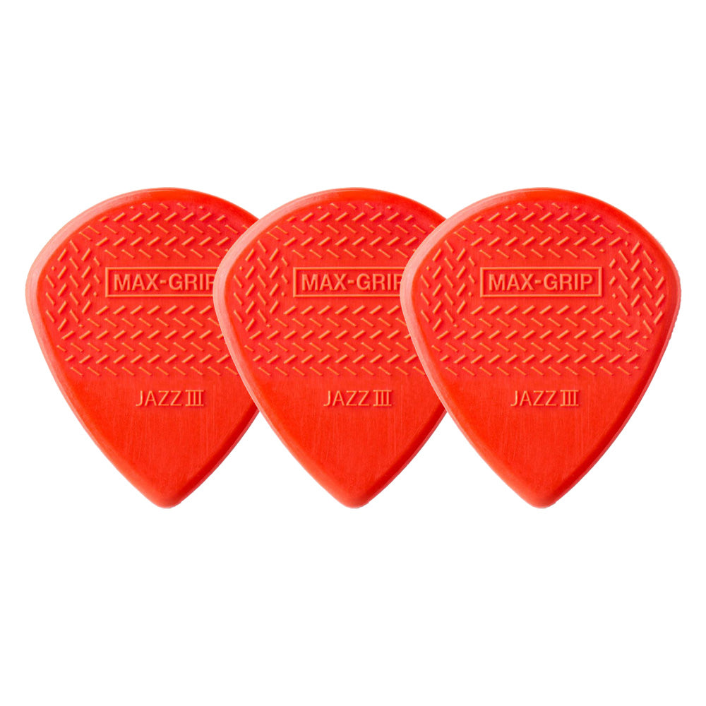 Jim Dunlop ジム ダンロップ 471R MAX-GRIP JAZZ III ギターピック 3枚入り