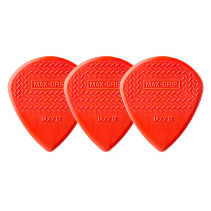 Jim Dunlop ジム ダンロップ 471R MAX-GRIP JAZZ III ギターピック 3枚入り