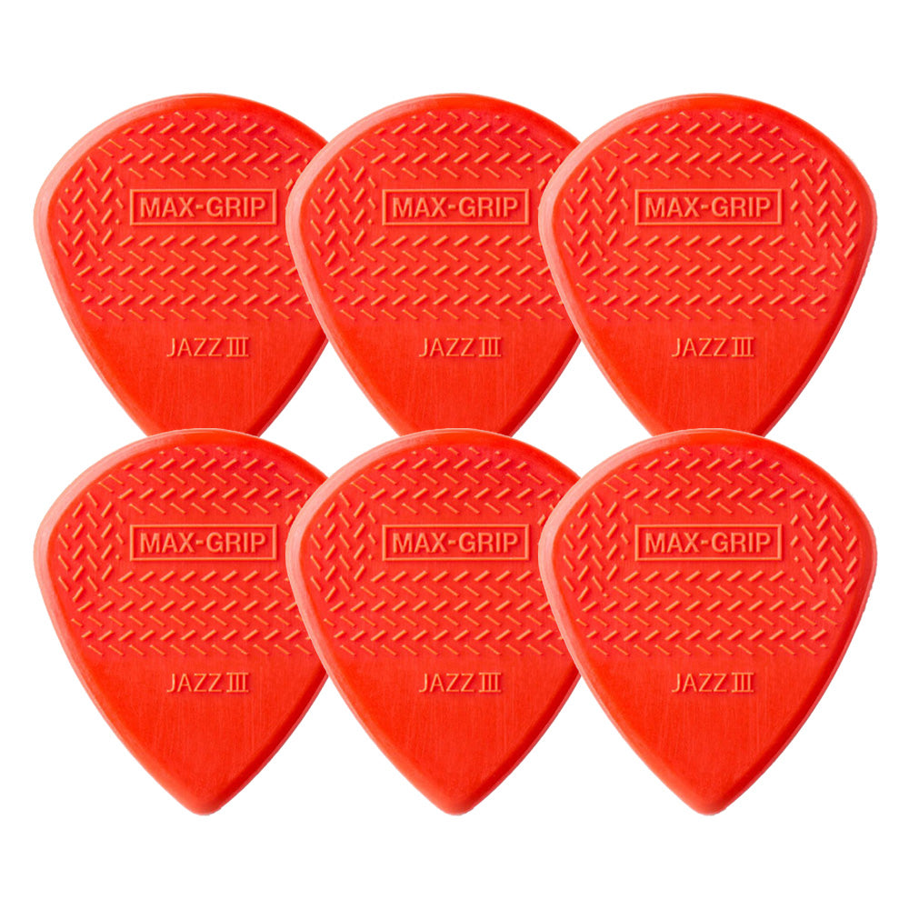 Jim Dunlop ジム ダンロップ 471R MAX-GRIP JAZZ III ギターピック 6枚入り
