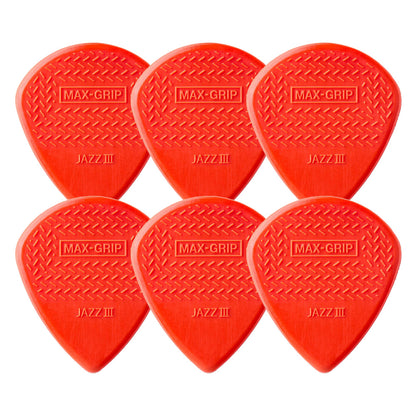 Jim Dunlop ジム ダンロップ 471R MAX-GRIP JAZZ III ギターピック 6枚入り