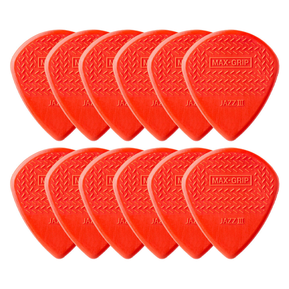 Jim Dunlop ジム ダンロップ 471R MAX-GRIP JAZZ III ギターピック 12枚入り
