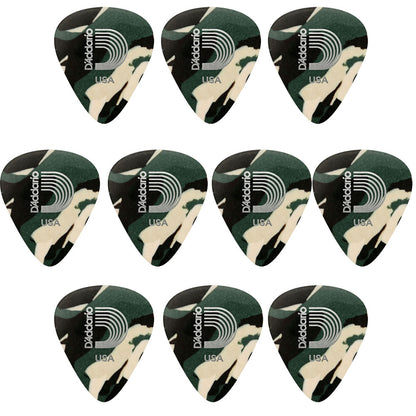 D'addario ダダリオ 迷彩セルロイドピック 4種類の厚さ 1CCF2/4/6/7 10枚入り