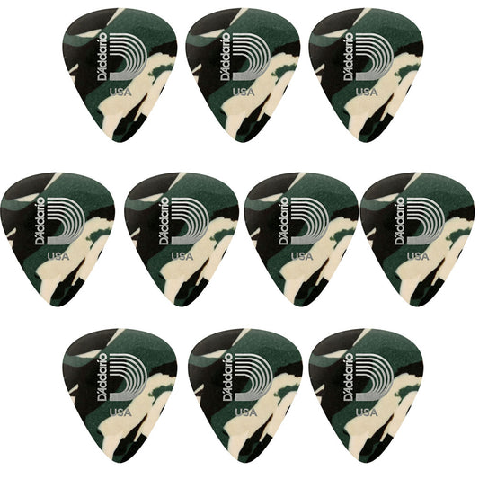 D'addario ダダリオ 迷彩セルロイドピック 4種類の厚さ 1CCF2/4/6/7 10枚入り