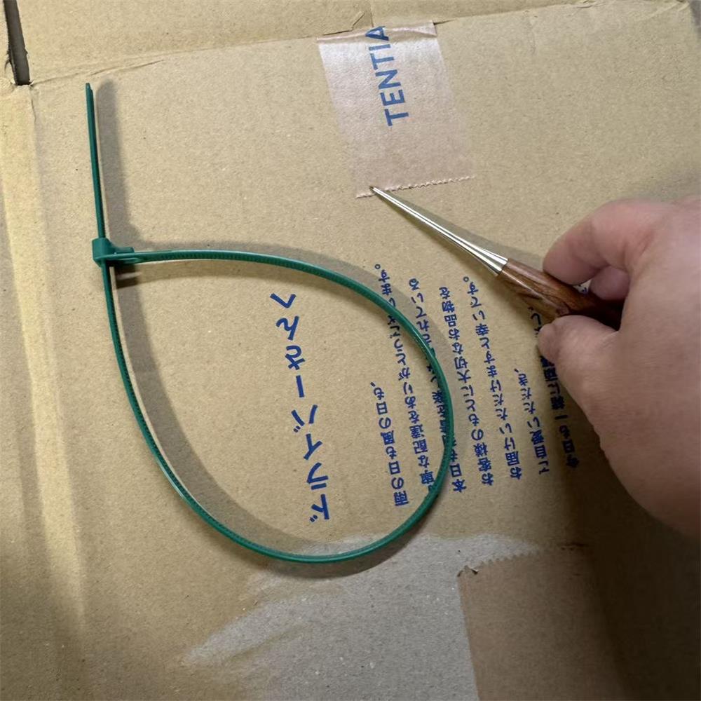KIZAI 段ボール処分セット 450mm極太リピートタイ20本＋木柄千枚通し