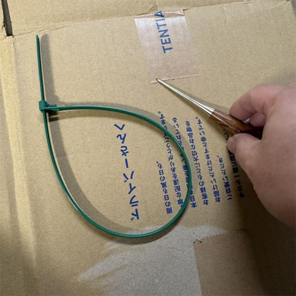 KIZAI 段ボール処分セット 450mm極太リピートタイ20本＋木柄千枚通し
