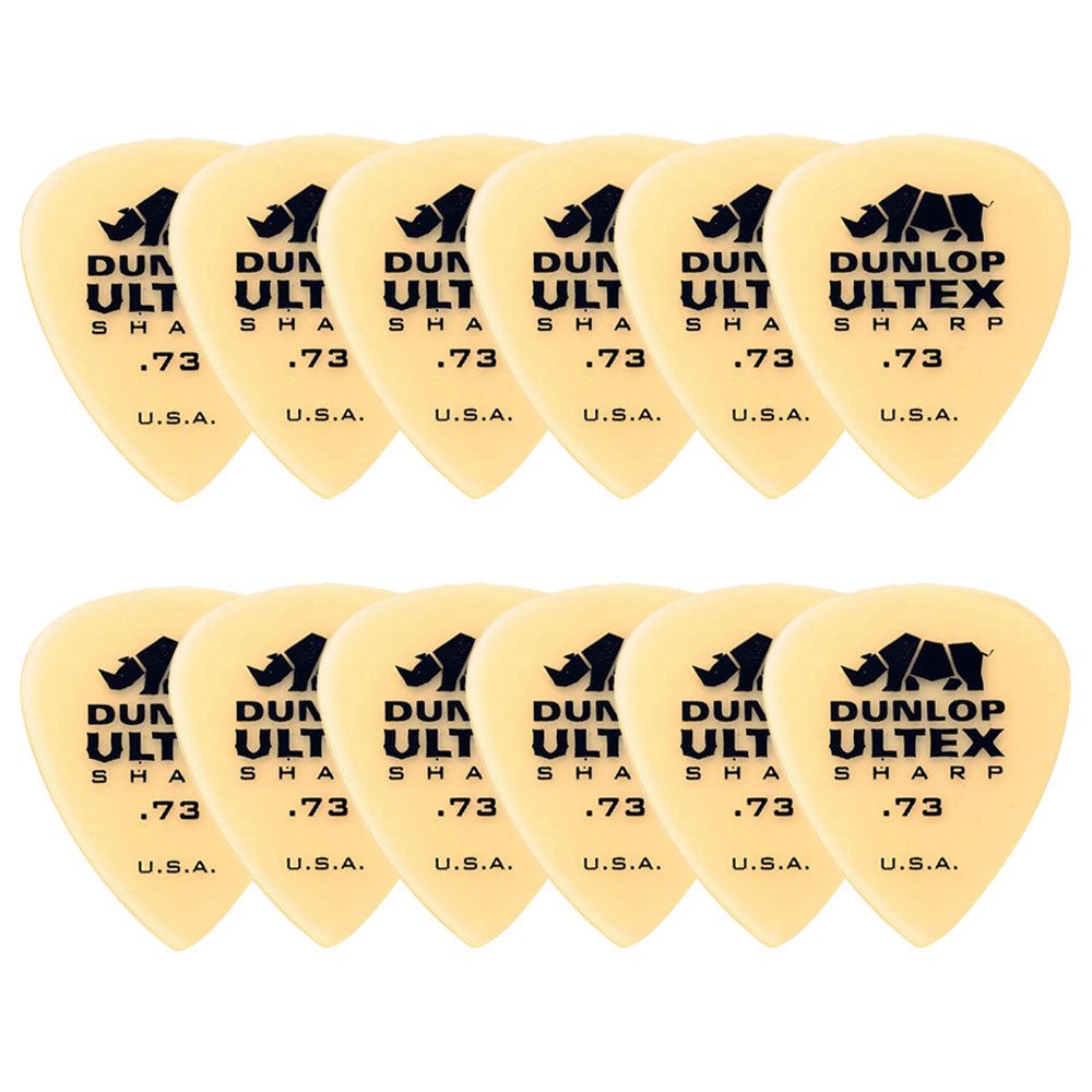 Jim Dunlop ジム ダンロップ 433R-◯◯ ギターピック ライノホーン先端 透明イエロー 12枚入り