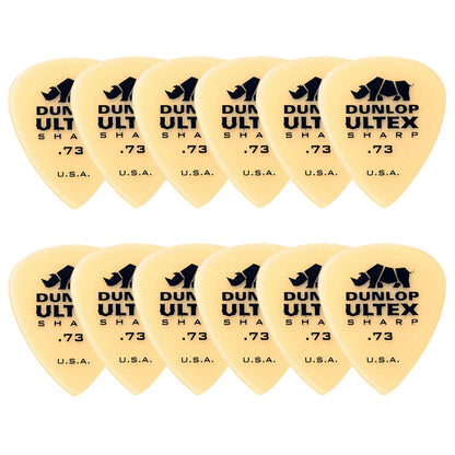 Jim Dunlop ジム ダンロップ 433R-◯◯ ギターピック ライノホーン先端 透明イエロー 12枚入り