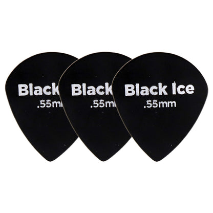 D'Addario Black Ice Jazzギターピック 3枚入り ジャズタイプ Delrin製