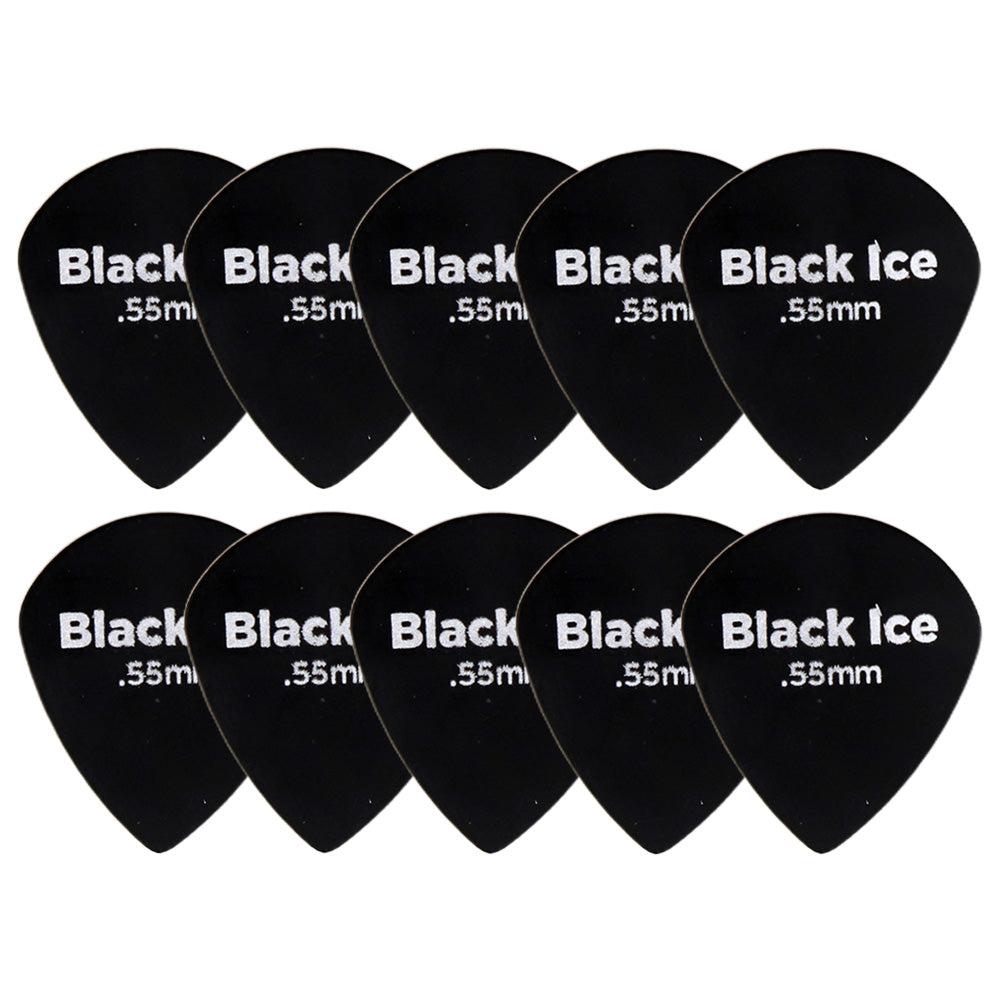 D'Addario Black Ice Jazzギターピック 10枚入り ジャズタイプ Delrin製