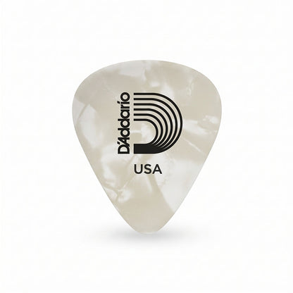 D'addario ダダリオ ホワイトセルロイドギターピック 4種類の厚さ 1CWP2/4/6/7 1枚入り