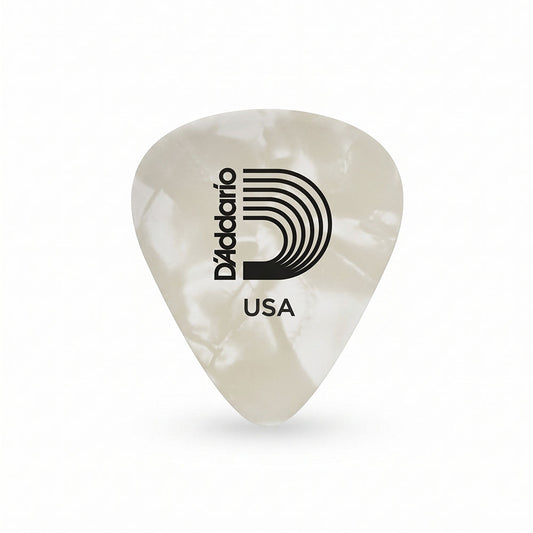 D'addario ダダリオ ホワイトセルロイドギターピック 4種類の厚さ 1CWP2/4/6/7 1枚入り
