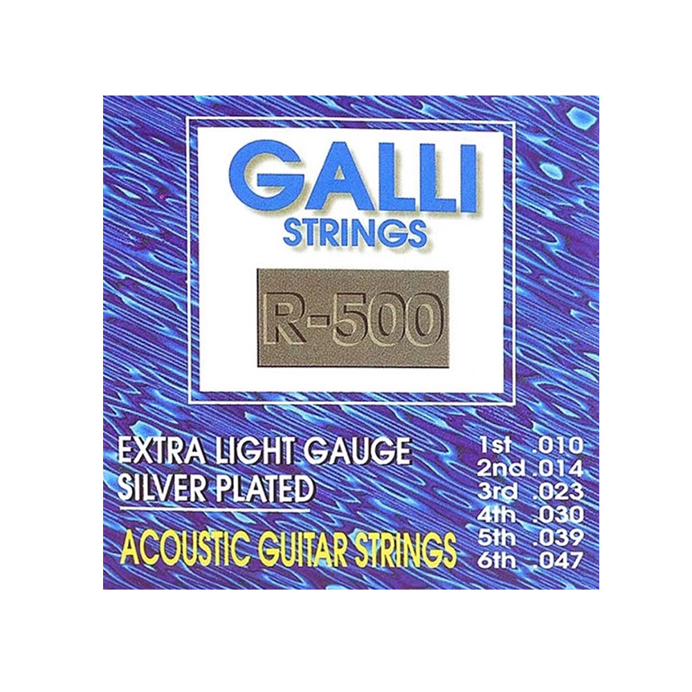 Gallistrings R500 銀メッキ巻きアコースティックギター弦 10-47