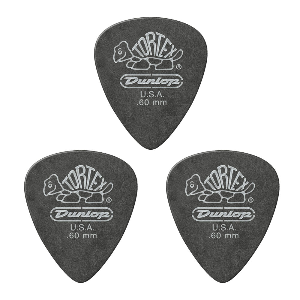 JIM Dunlop Tortex べっ甲柄 ブラックシルバー スタンダード ギターピック 488R 3枚入り
