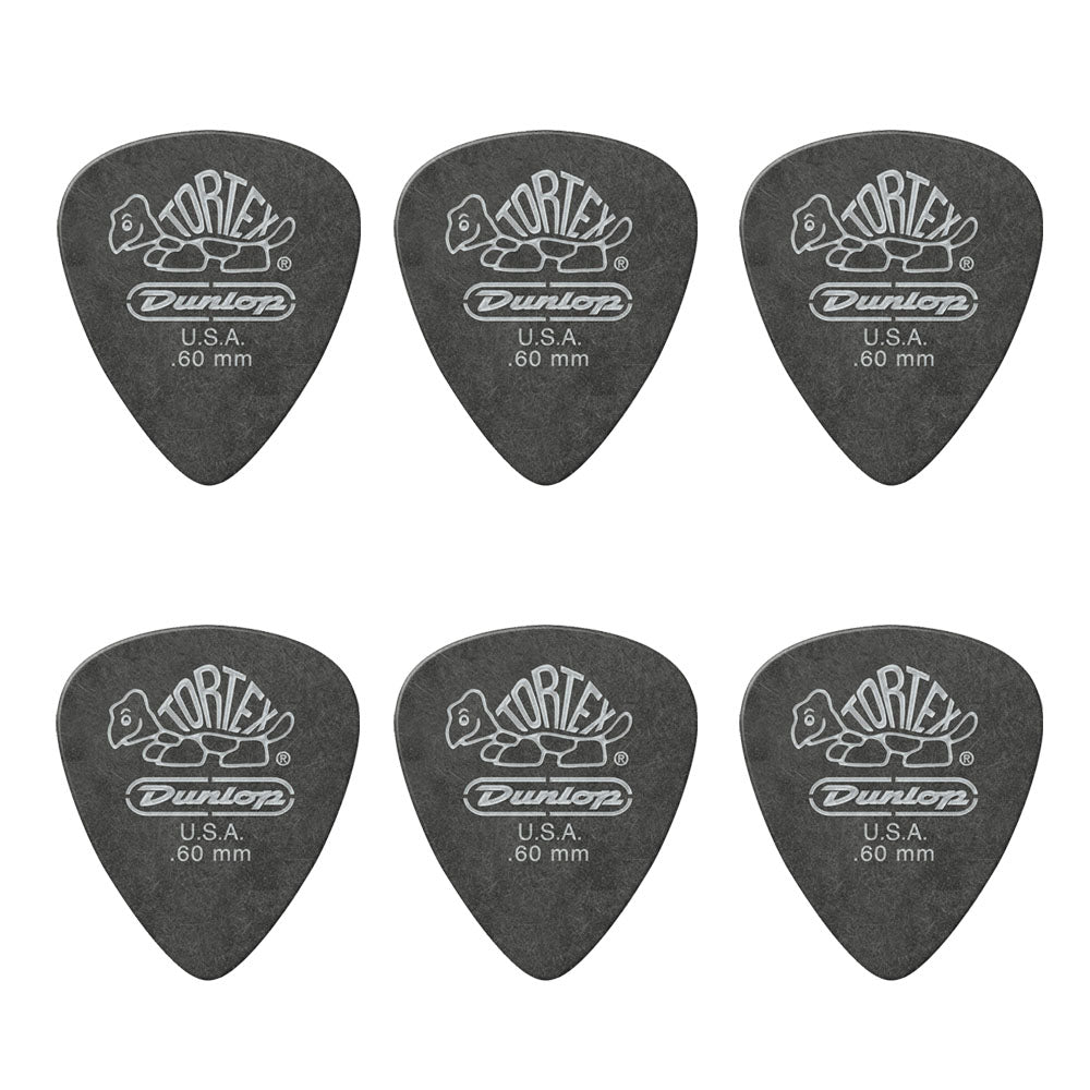 JIM Dunlop Tortex べっ甲柄 ブラックシルバー スタンダード ギターピック 488R 6枚入り