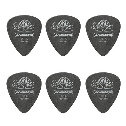 JIM Dunlop Tortex べっ甲柄 ブラックシルバー スタンダード ギターピック 488R 6枚入り