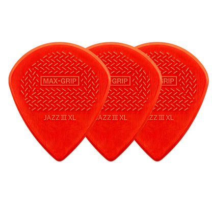 Jim Dunlop MAX-GRIP Jazz III XL ギターピック 3枚入り