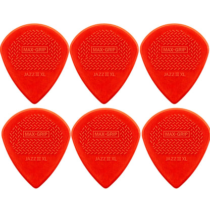 Jim Dunlop MAX-GRIP Jazz III XL ギターピック 6枚入り
