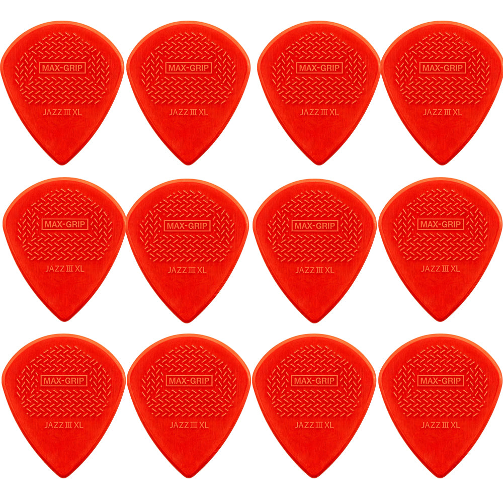 Jim Dunlop MAX-GRIP Jazz III XL ギターピック 12枚入り